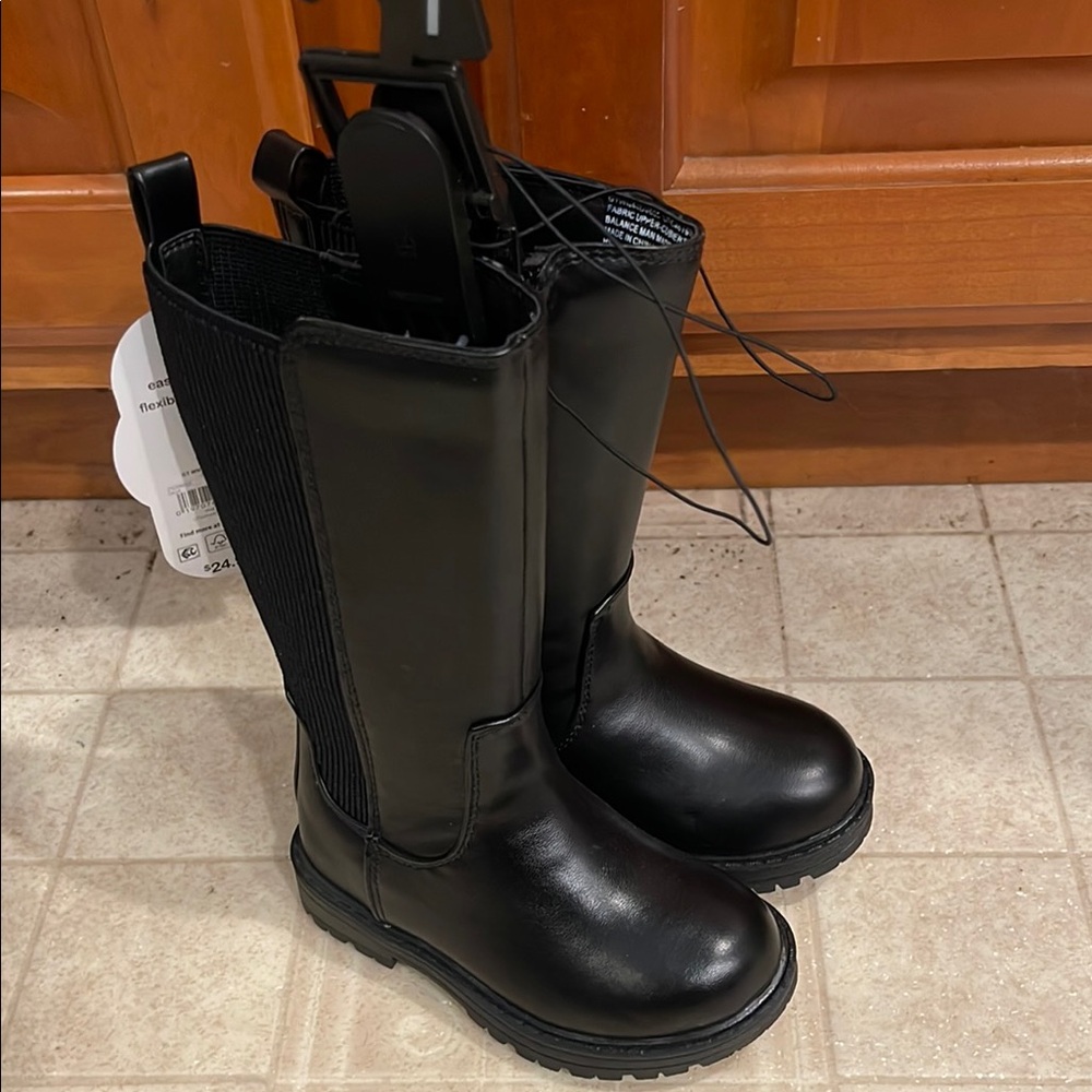 wonder nation Black Kids Tall Chelsea Boots